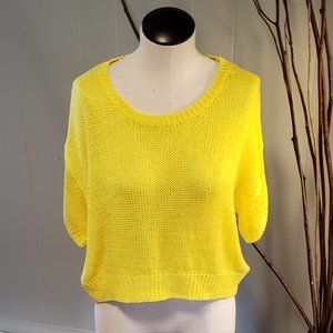 H&M yellow High Low hem oversized sweater